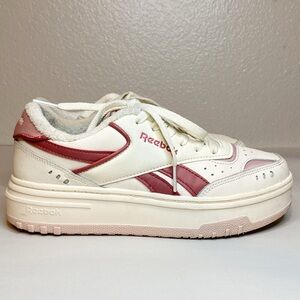 Reebok Light Pink & Burgundy Platform Sneakers size 6.5